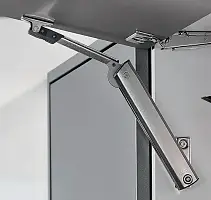 Поворотный подъёмник BLUM AVENTOS HK-XS TIP-ON серый, 2 петли, высота корпуса до 600 мм, коэффициент мощности 800-1600 — купить оптом и в розницу в интернет магазине GTV-Meridian.